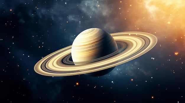 Saturne et ses anneaux majestueux flottant dans l'univers